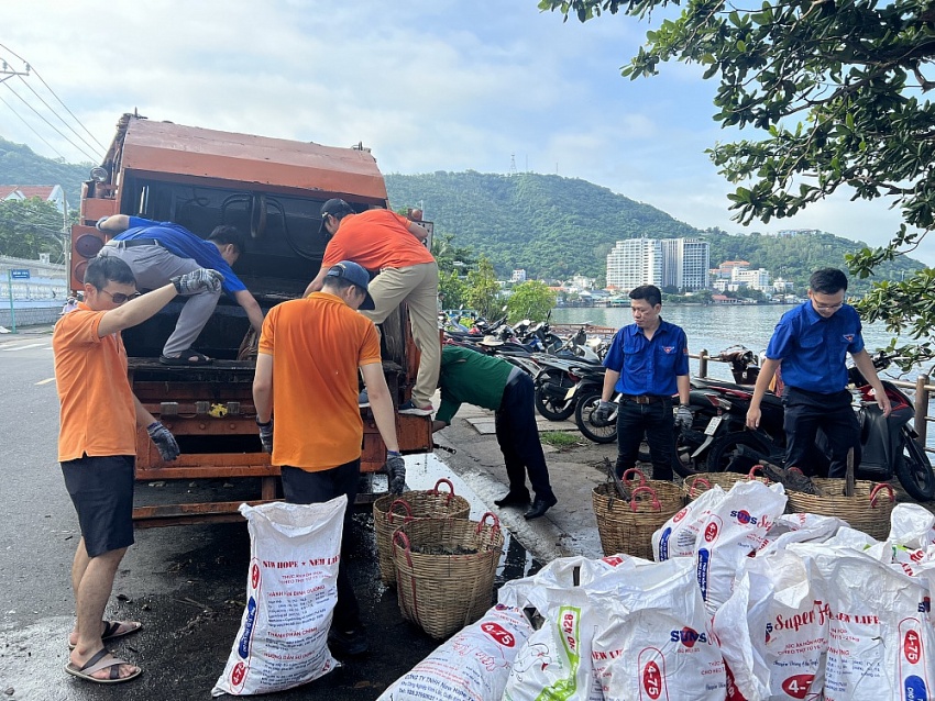 Gần 1.000 tình nguyện viên dọn rác, làm sạch biển Bãi Dâu (Vũng Tàu)