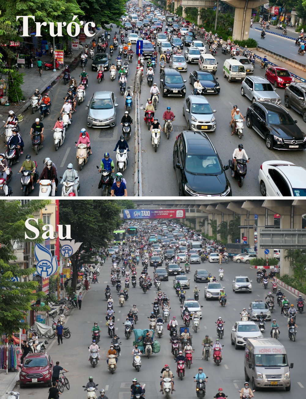 Hà Nội: Dỡ bỏ dải phân cách cứng trên đường Nguyễn Trãi