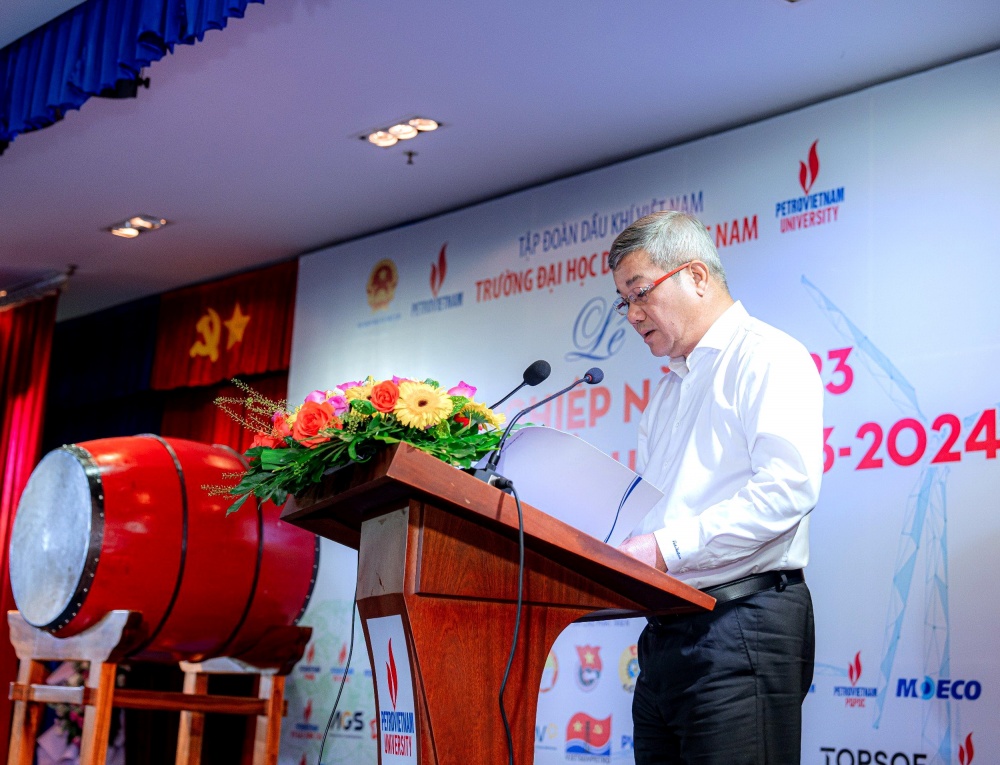 Hình 2: Phó Tổng Giám đốc Petrovietnam – Ông Đỗ Chí Thanh phát biểu tại buổi lễ