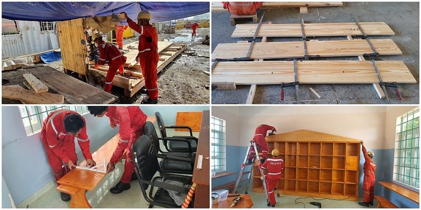 Đoàn thanh niên PTSC M&C trao tặng công trình “thư viện cho em”
