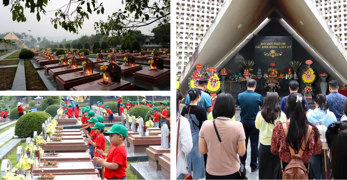 Người dân trên khắp cả nước tới Nghĩa trang liệt sĩ A1, thể hiện lòng biết ơn sâu sắc các thế hệ cha anh, các anh hùng, liệt sĩ, thanh niên xung phong, dân công hỏa tuyến và các tầng lớp nhân dân đã hi sinh, đóng góp to lớn cho độc lập, tự do của dân tộc trên mảnh đất Điện Biên.