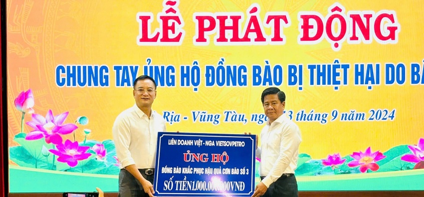 Bà Rịa – Vũng Tàu hỗ trợ 51 tỷ đồng cho 21 tỉnh miền Bắc khắc phục bão số 3 Bà Rịa - Vũng Tàu hỗ trợ các tỉnh miền Bắc 51 tỷ đồng khắc phục hậu quả bão số 3