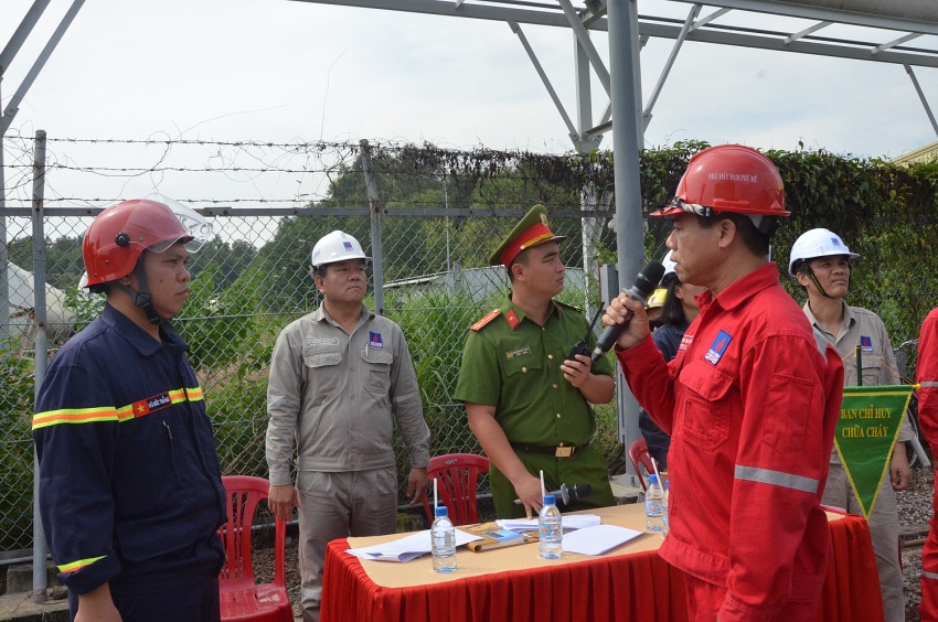 Diễn tập chữa cháy, CNCH và ứng phó sự cố tràn đổ hoá chất tại Nhà máy Đạm Phú Mỹ