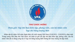 Chủ tịch Hội Dầu khí Việt Nam gửi thư chúc mừng Tạp chí Năng lượng Mới – PetroTimes nhân kỷ niệm 100 năm Ngày Báo chí Cách mạng Việt Nam