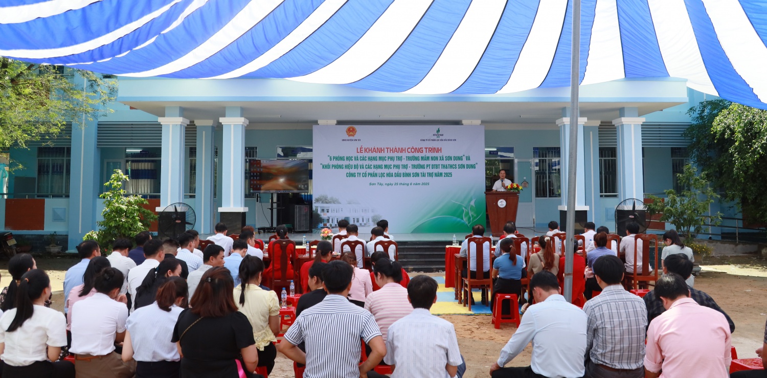 Quang cảnh Lễ khánh thành các hạng mục công trình tại Trường Mầm non xã Sơn Dung và Trường PT DTBT TH&THCS xã Sơn Dung do BSR tài trợ.