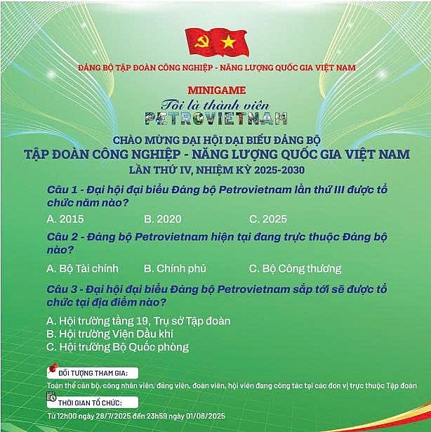 Không khí tưng bừng chào mừng Đại hội Đảng bộ Tập đoàn Công nghiệp - Năng lượng Quốc gia Việt Nam lần thứ IV, nhiệm kỳ 2025-2030