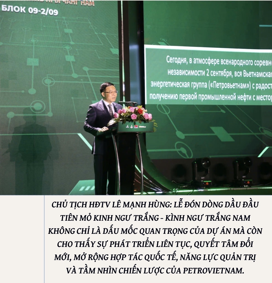 Lễ đón mừng dòng dầu đầu tiên từ dự án phát triển mỏ Kình Ngư Trắng - Kình Ngư Trắng Nam