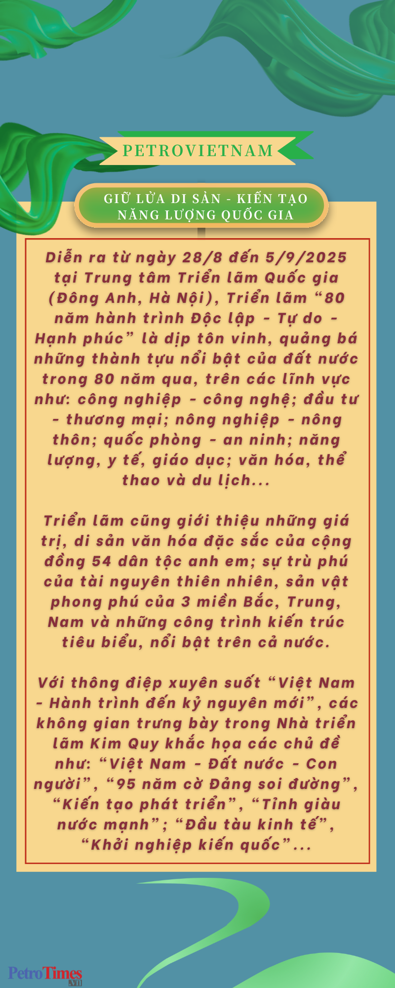 [INFOGRAPHIC] Petrovietnam sẵn sàng cho Triển lãm thành tựu kinh tế   xã hội kỷ niệm 80 năm Quốc khánh