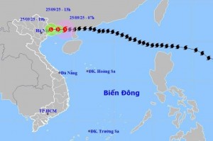 Bão Ragasa giảm còn cấp 8, trưa 25/9 sẽ đổ bộ Quảng Ninh