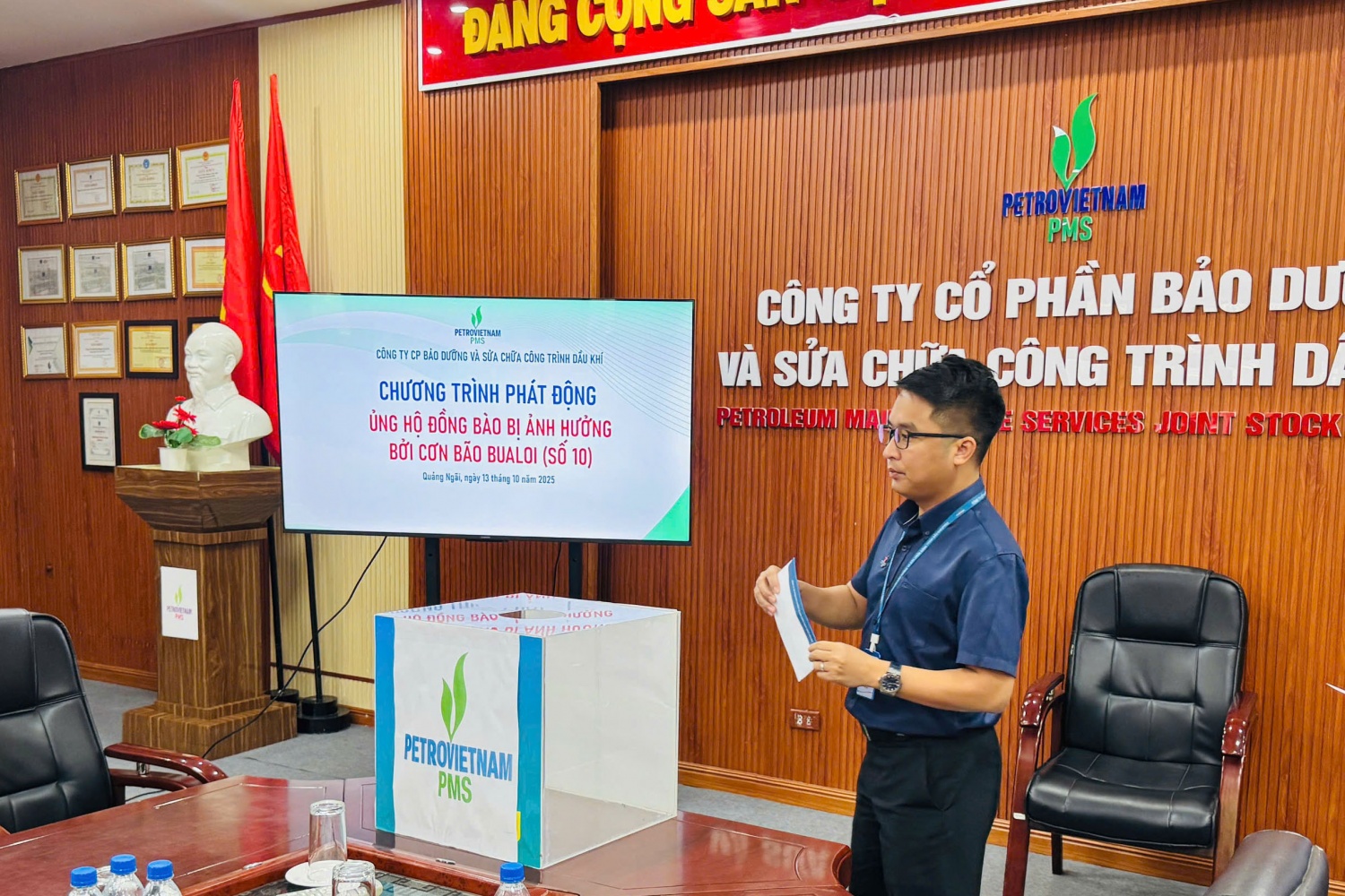 Giám đốc PMS Đỗ Mạnh Hùng tham gia đóng góp, hướng về đồng bào miền Bắc đang gánh chịu những thiệt hại do thiên tai.