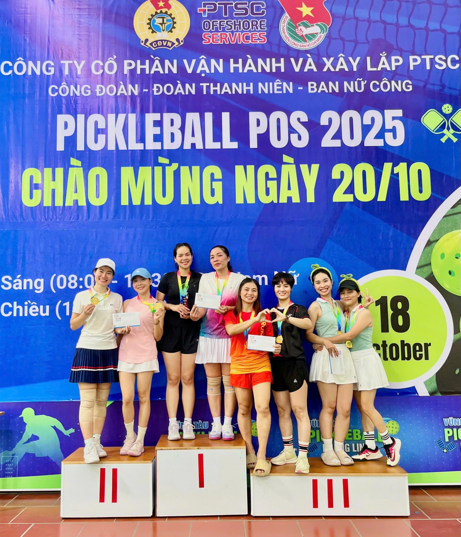 Sôi nổi giải Pickleball POS 2025 - Chào mừng Ngày Phụ nữ Việt Nam 20/10