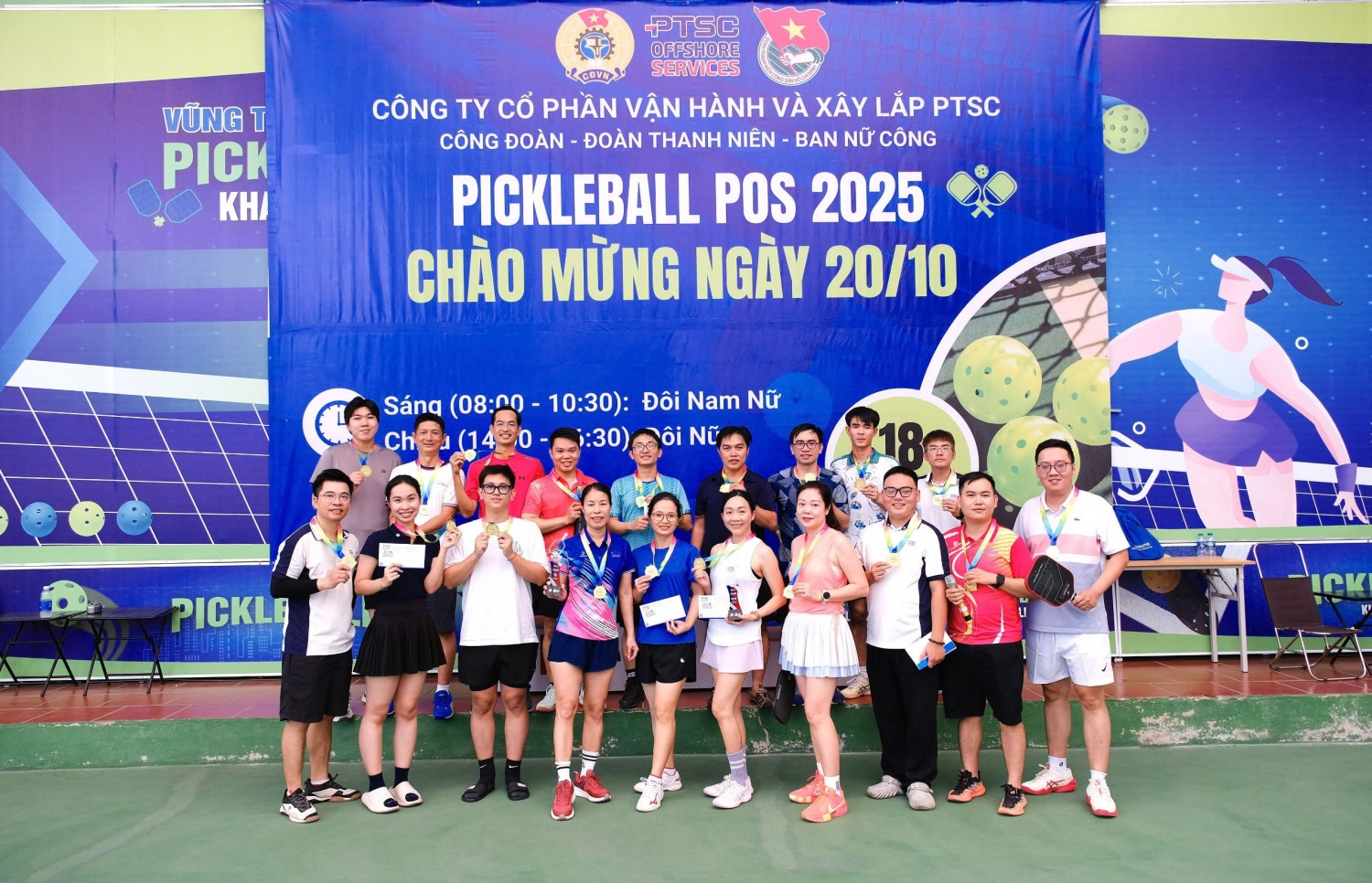 Sôi nổi giải Pickleball POS 2025 - Chào mừng Ngày Phụ nữ Việt Nam 20/10