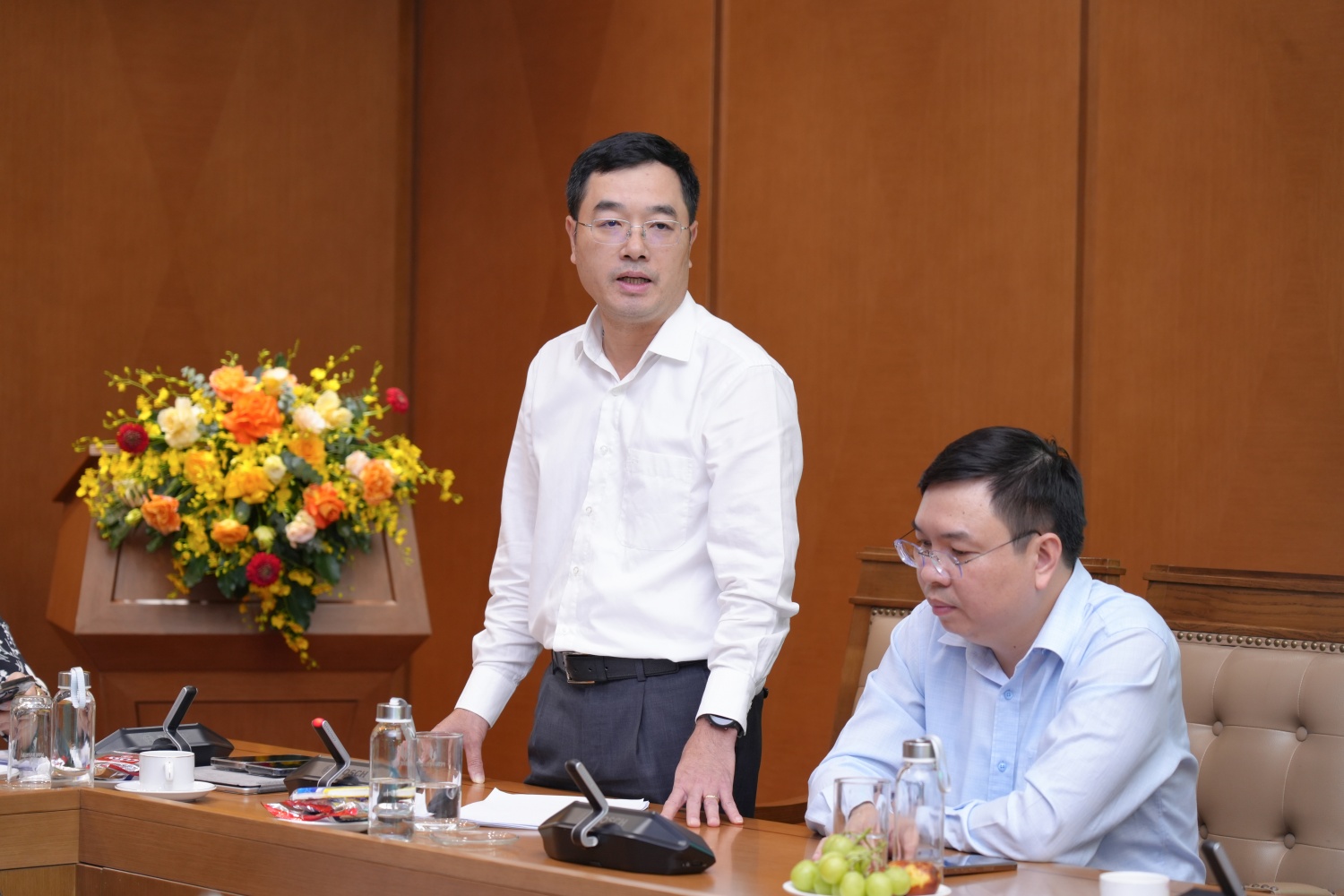 Đồng chí Trịnh Việt Thắng - Bí thư Chi bộ, Trưởng Ban Quản lý Hợp đồng Dầu khí và Phát triển Dự án E&P phát biểu chỉ đạo tại Đại hội.