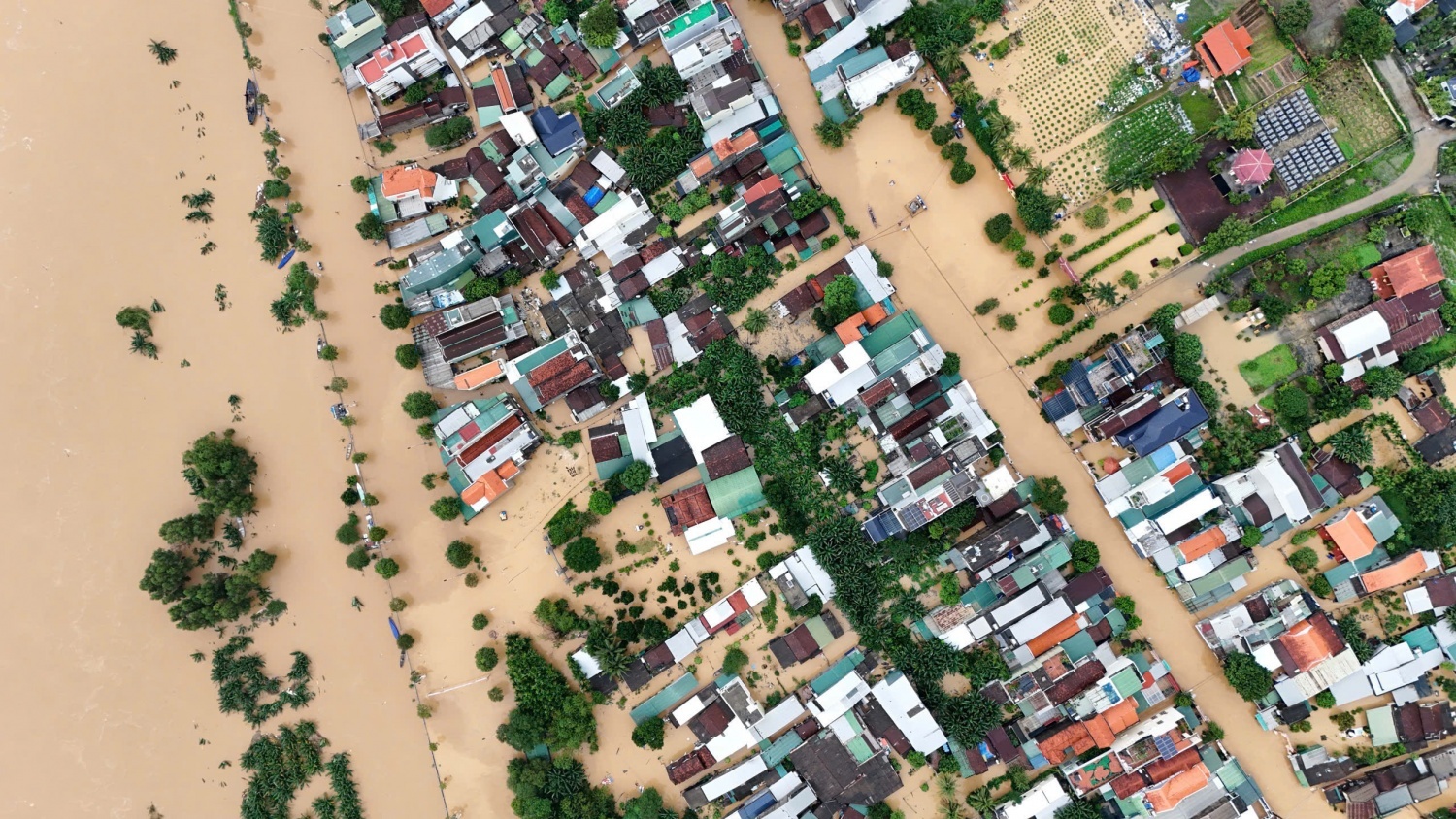 Mưa lũ đã gây ra nhiều thiệt hại nặng nề.