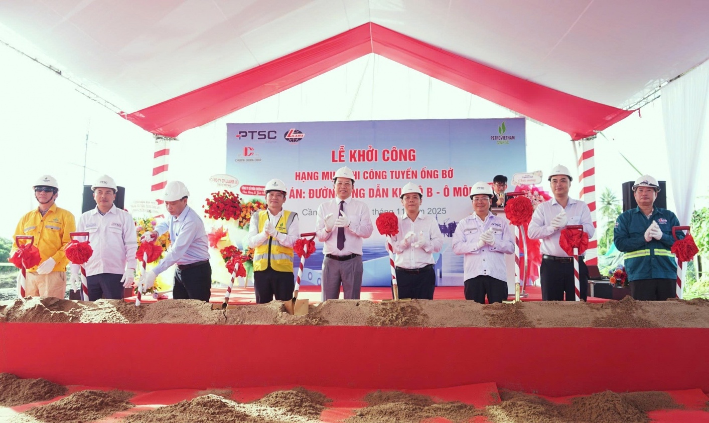 Khởi công thi công tuyến ống bờ Lô B - Ô Môn tại Cần Thơ