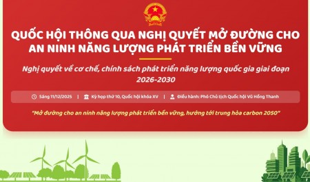 [Infographic] Quốc hội thông qua Nghị quyết mở đường cho an ninh năng lượng phát triển bền vững
