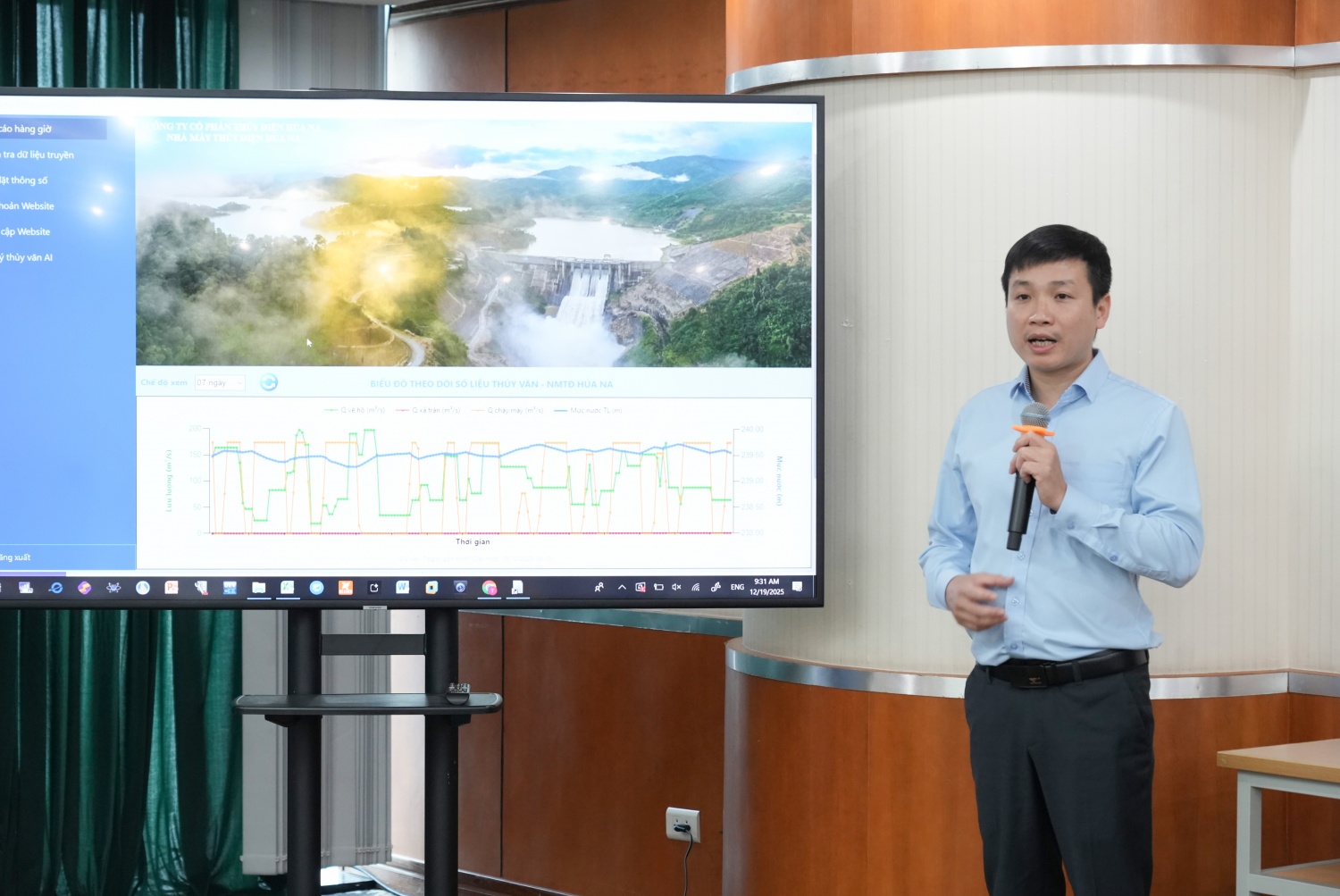 Phần mềm báo cáo số liệu thủy văn  - Nhà máy thủy điện Hủa Na 