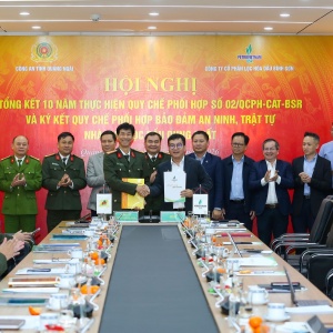 BSR và Công an tỉnh Quảng Ngãi tăng cường phối hợp bảo đảm an ninh, an toàn NMLD Dung Quất