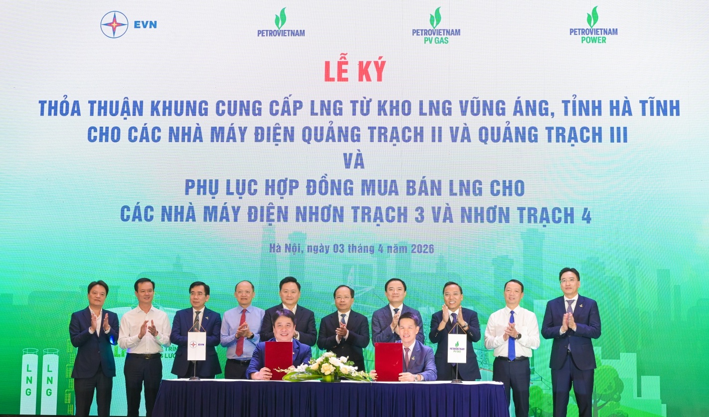 Petrovietnam/PV GAS ký kết các thỏa thuận LNG quy mô lớn, mở rộng hạ tầng cung ứng khí cho các trung tâm điện lực trọng điểm