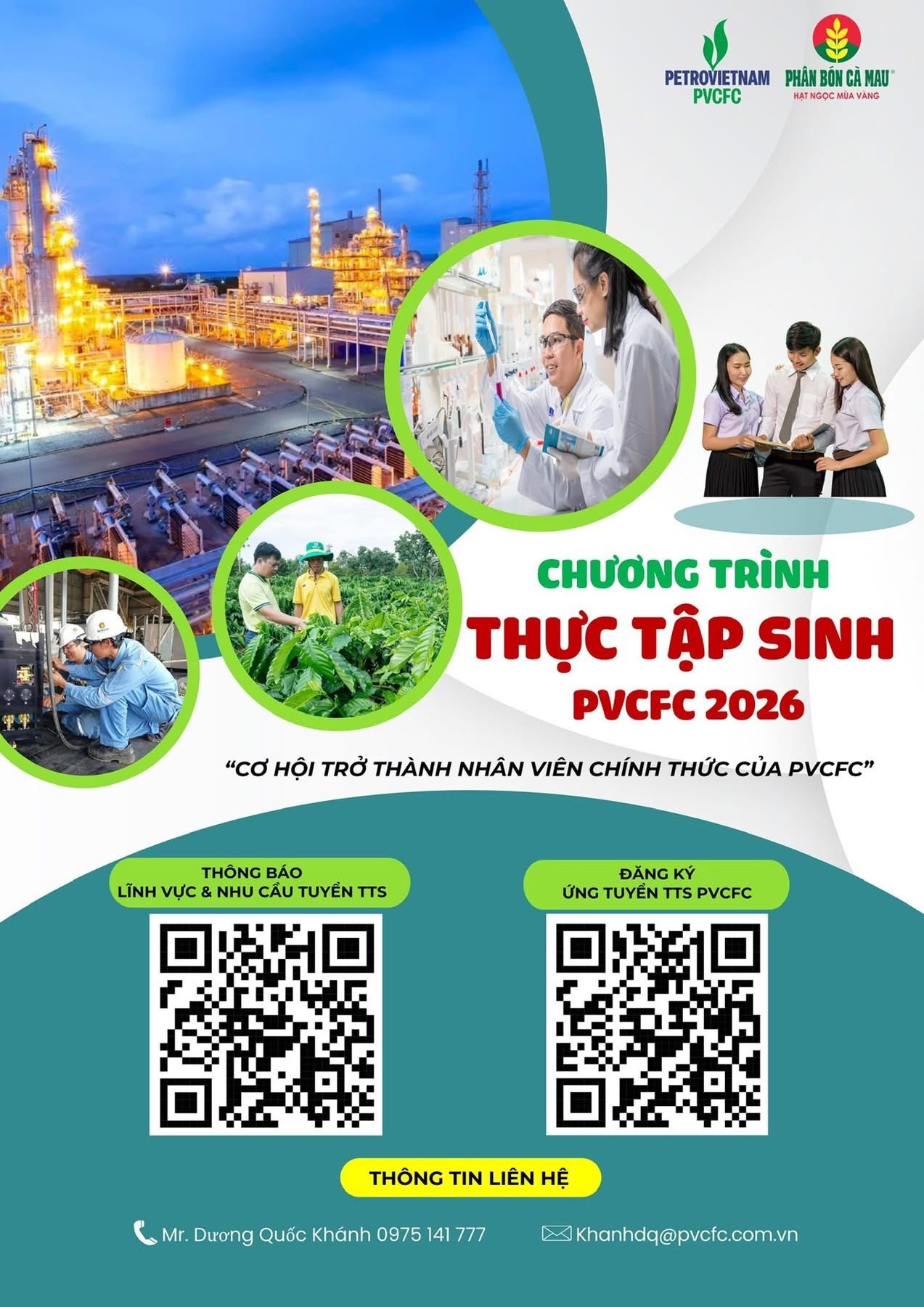 PVCFC triển khai Chương trình thực tập sinh năm 2026