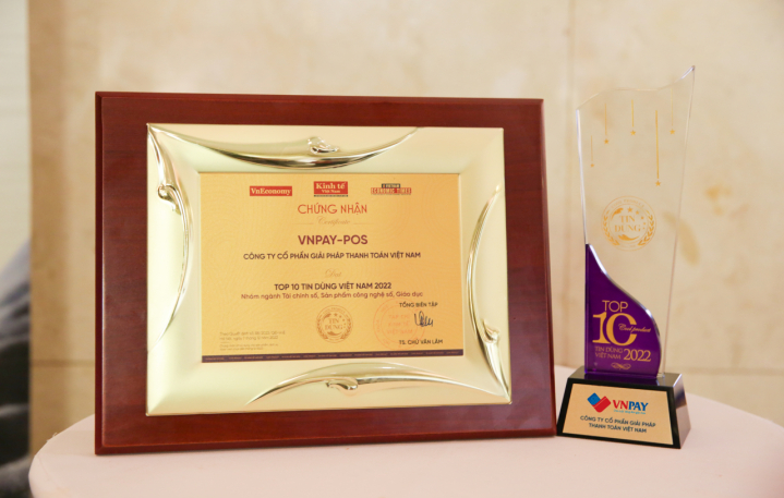 VNPAY-POS đạt danh hiệu Top 10 sản phẩm - dịch vụ Tin Dùng Việt Nam 2022 VNPAY-POS-nhan-giai-thuong-tin-dung-2022