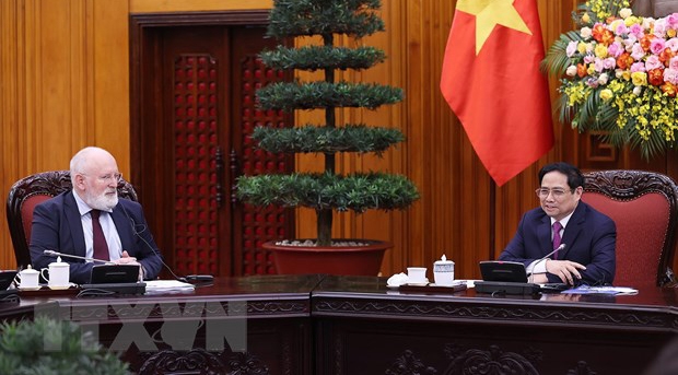 Thủ tướng Chính phủ Phạm Minh Chính tiếp xã giao Phó Chủ tịch điều hành Uỷ ban Châu Âu Frans Timmermans