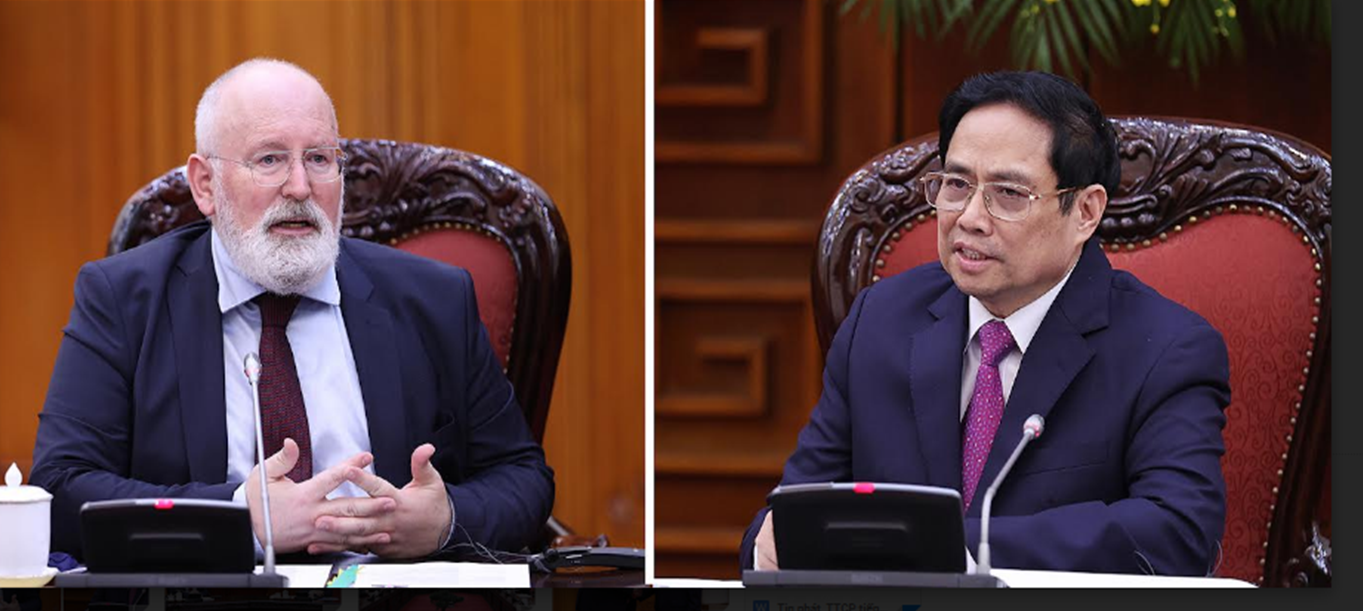 Thủ tướng Chính phủ Phạm Minh Chính tiếp xã giao Phó Chủ tịch điều hành Uỷ ban Châu Âu Frans Timmermans