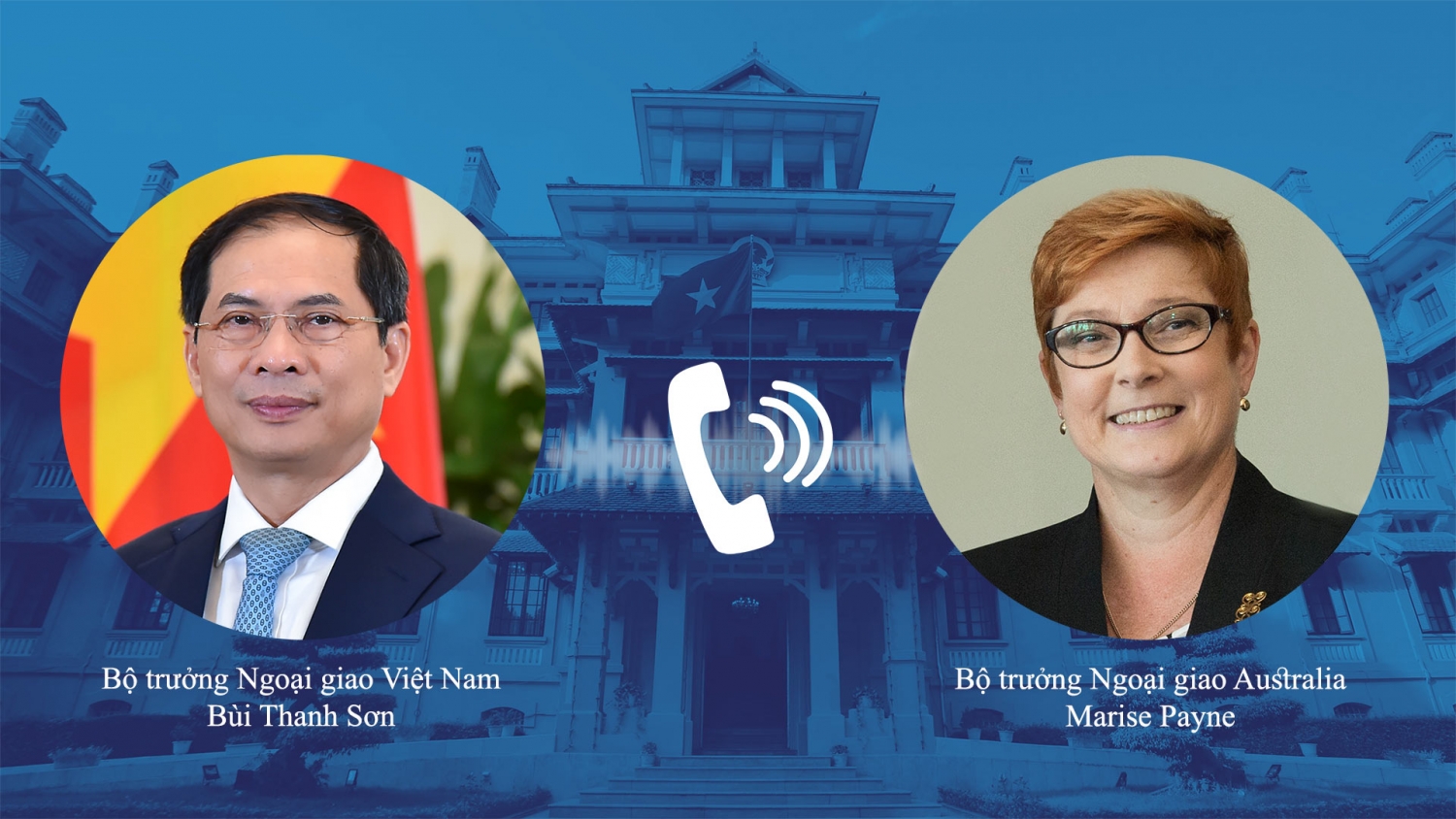 Bộ trưởng Ngoại giao Bùi Thanh Sơn điện đàm với Bộ trưởng Ngoại giao Australia