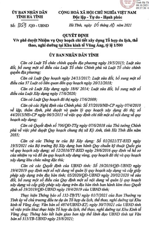 Doanh nghiệp xin tài trợ quy hoạch dự án nghỉ dưỡng 50,3ha tại Vũng Áng là ai?