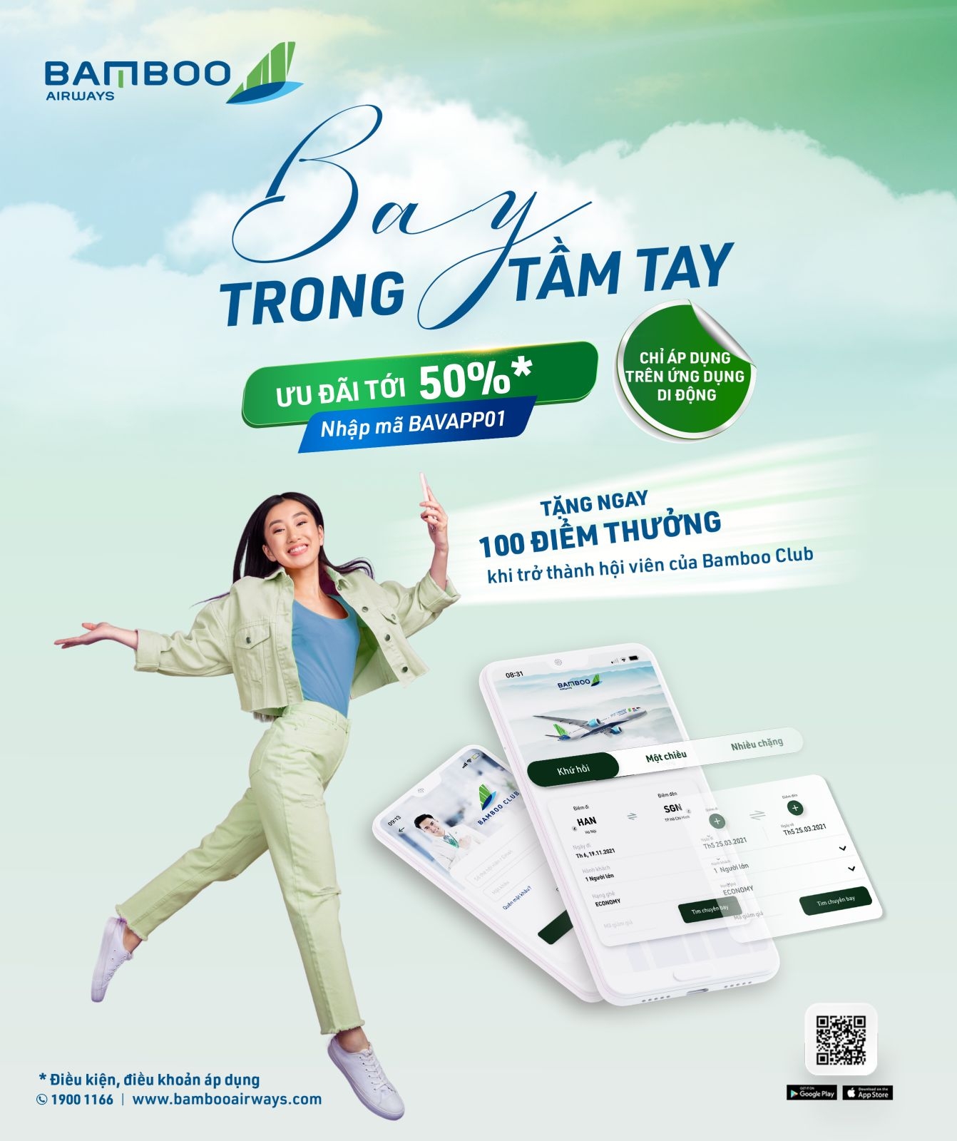 “Bay trong tầm tay” với ứng dụng di động phiên bản mới của Bamboo Airways