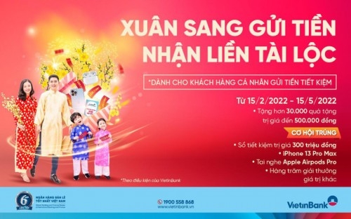Tin ngân hàng ngày 24/2: VietinBank triển khai chương trình “Xuân sang gửi tiền - Nhận liền tài lộc”