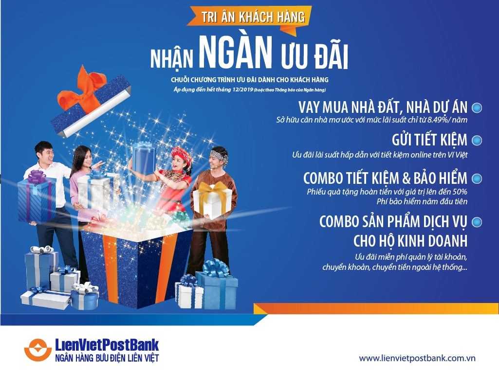 Tin nhanh ngân hàng ngày 25/3: LienVietPostBank ưu đãi tri ân khách hàng nhân ngày thành lập
