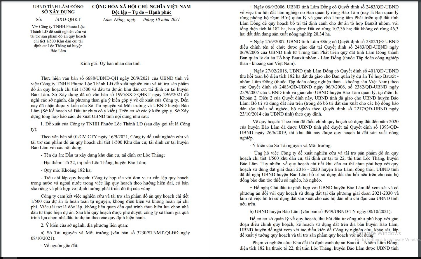 Một doanh nghiệp xin tài trợ quy hoạch dự án 182 ha tại Lâm Đồng ngay trong ngày thành lập