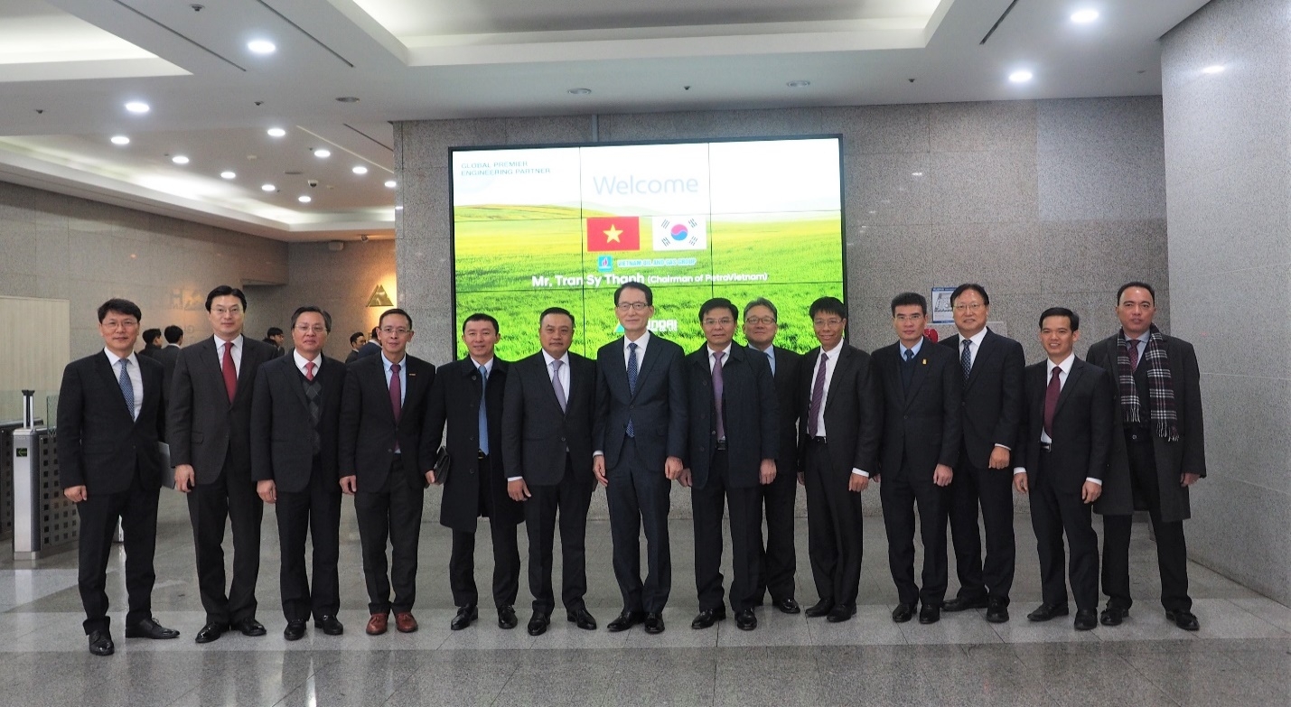 lanh dao petrovietnam tham va lam viec voi cac doi tac han quoc