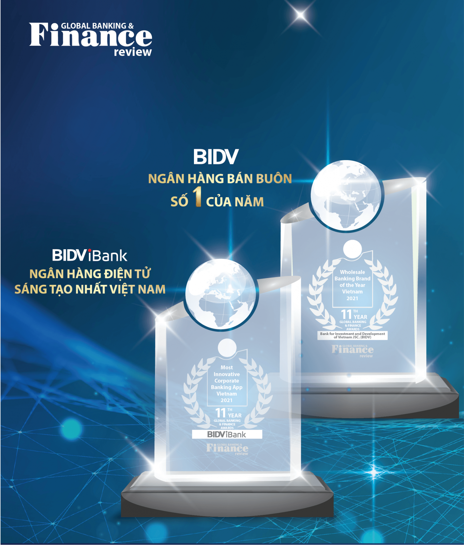 BIDV nhận 02 giải thưởng quốc tế trong hoạt động Ngân hàng bán buôn