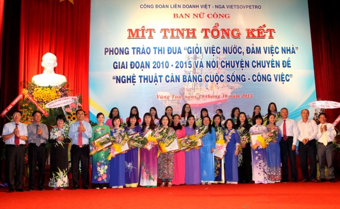 vietsovpetro tong ket phong trao gioi viec nuoc dam viec nha