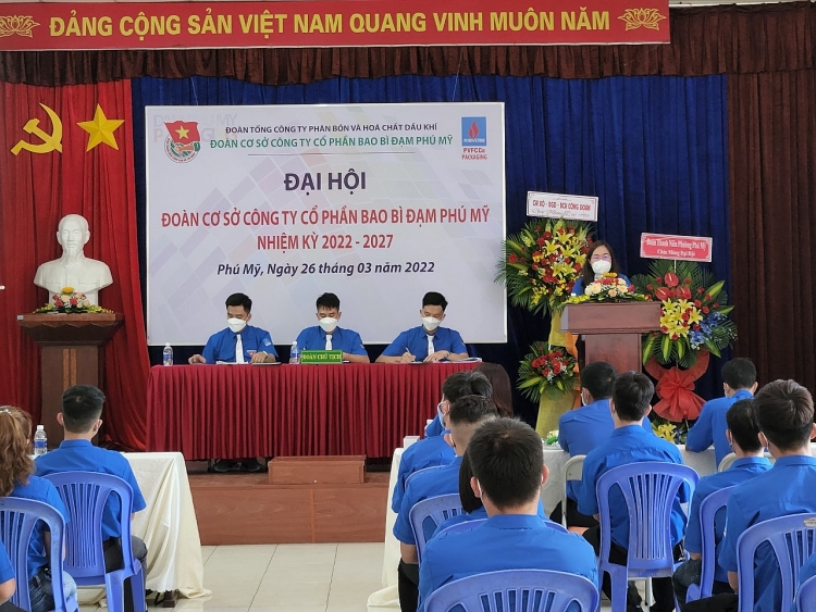 Đoàn cơ sở Nhà máy Đạm Phú Mỹ và Công ty Bao bì Đạm Phú Mỹ tổ chức thành công Đại hội Đoàn nhiệm kỳ 2022-2027